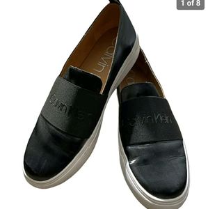 COPY - Calvin Klein Slip Ons Black Leather size 8 Women